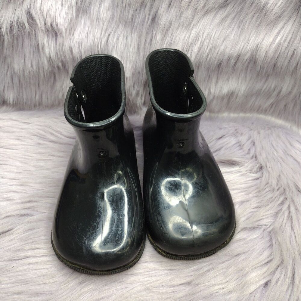 Mini Melissa Girls Jelly Ankle Rain Boots Toddler size 10 Black MISSING BOWS